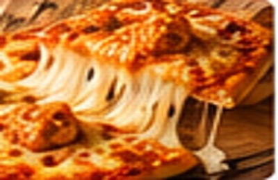 Rectangular chicken cheese burst pizza