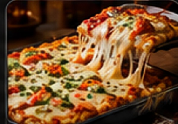 Rectangular cheese burst vegetable pizza