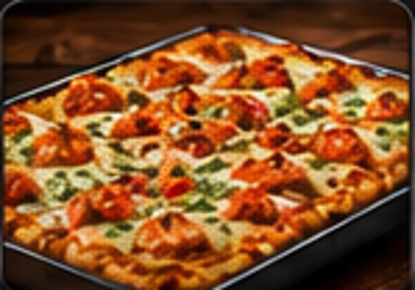 Rectangular chicken pizza